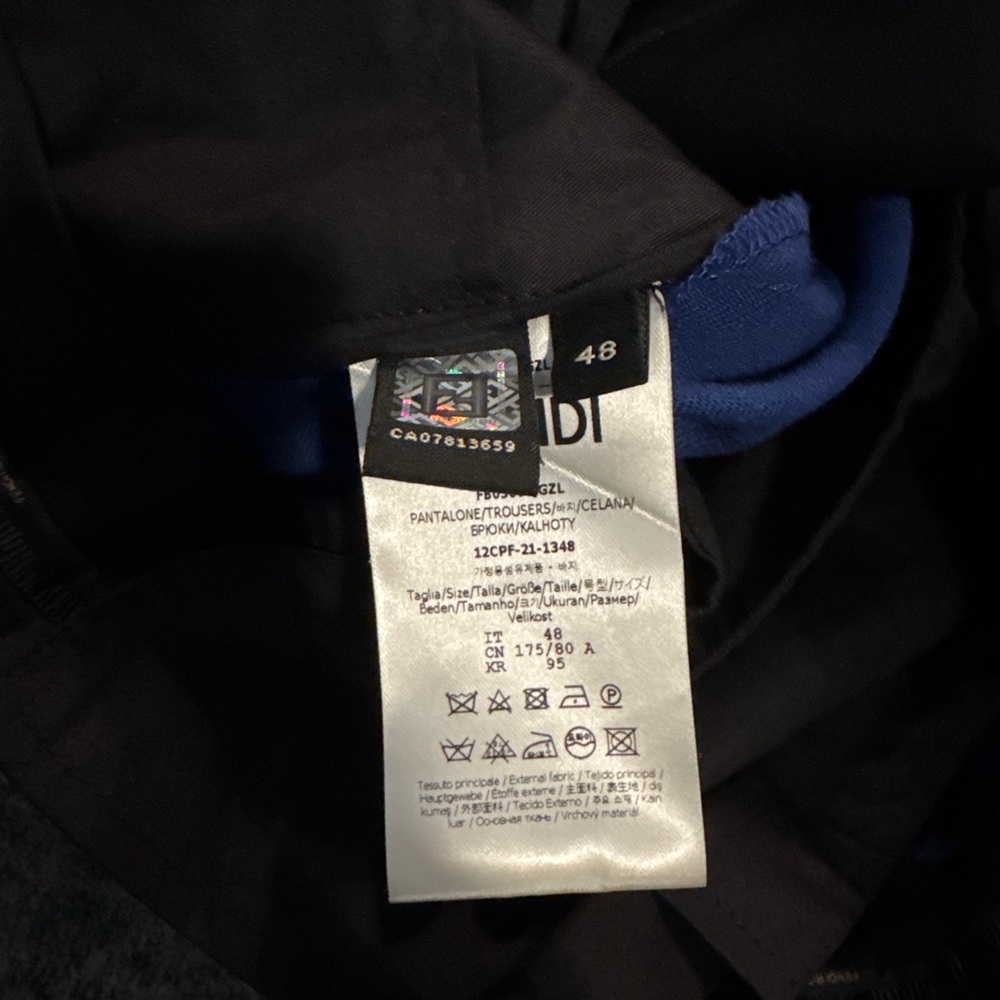 Fendi Men's Royal Blue Wool Dress Pant - Picture 6 of 6
